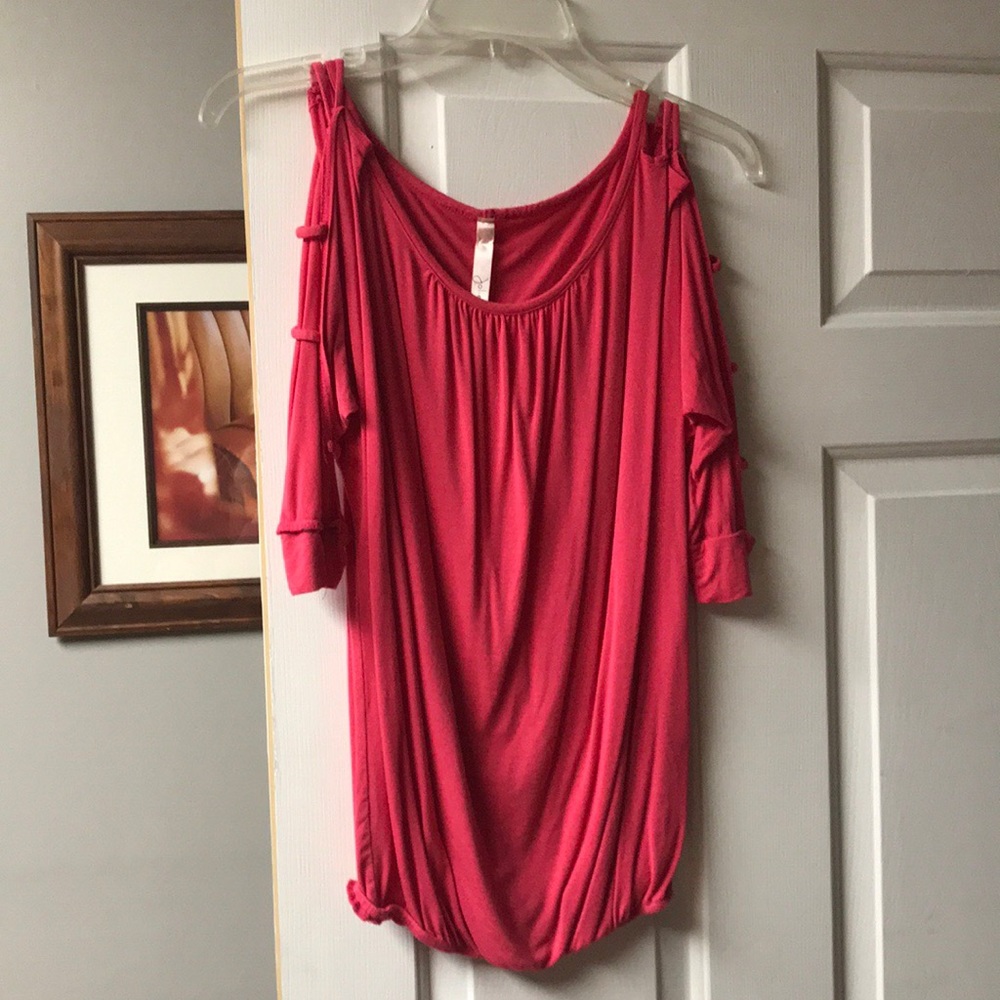 1/2 sleeve pink blouse